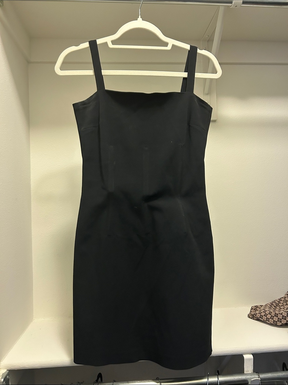 Vintage Dolce & Gabbana Classic Black Square-Neck Sheath Dress